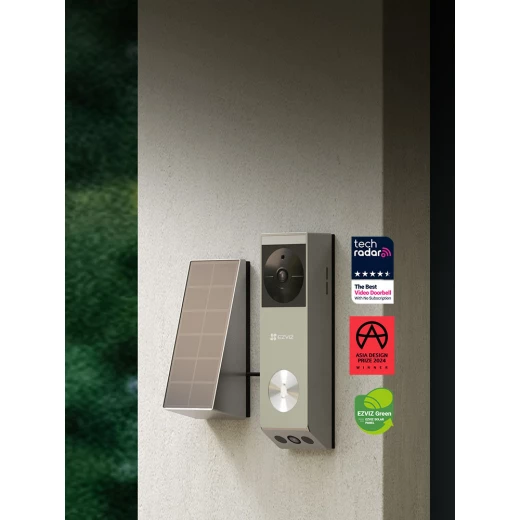 EZVIZ EP3x Pro is a dual-lens battery-powered video doorbell with 2K and 1080p cameras, 32GB storage, solar panel, night vision, and Alexa/Google support - Ezviz - Image 8
