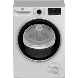 مجفف ملابس بيكو B5T68253W بسعة 8 كجم بتقنية المضخة الحرارية وتقنية OptiSense وتصميم حلة AquaWave لتجفيف لطيف، لون أبيض، سعة كبيرة للأحمال الكبيرة.