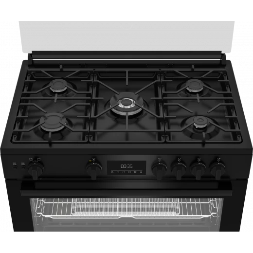 فرن غاز قائم بذاته من بيكو BGGR 11225 GB، 90 سم، أسود، مع فرن بمروحة - بيكو - Image 4