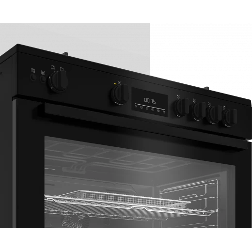 فرن غاز قائم بذاته من بيكو BGGR 11225 GB، 90 سم، أسود، مع فرن بمروحة - بيكو - Image 3