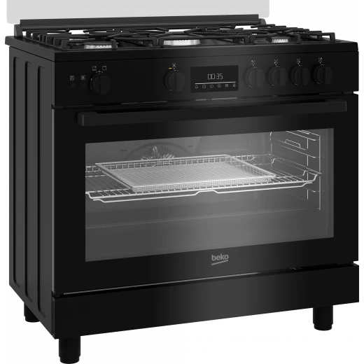 فرن غاز قائم بذاته من بيكو BGGR 11225 GB، 90 سم، أسود، مع فرن بمروحة - بيكو - Image 2