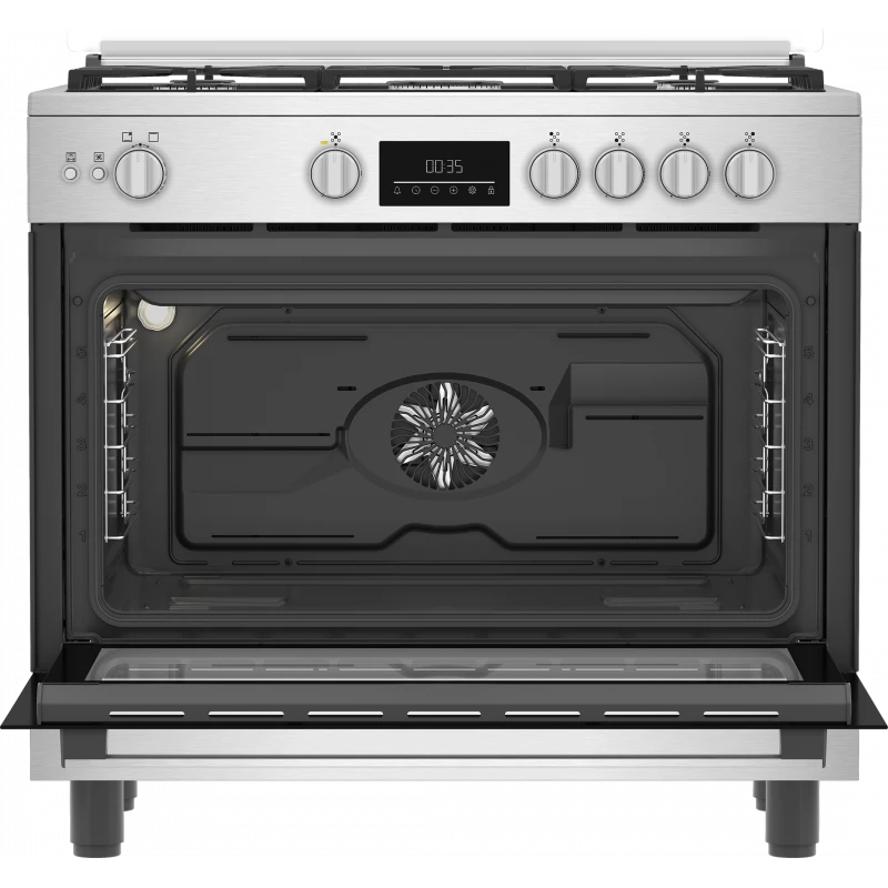 Beko BGGR 11225 GXA 90cm Full Safety Digital Cooker with 2 Fan Air Fryer and Cast Iron Holders | Kitchen | Kitchen Appliances | Ovens Beko BGGR 11225 GXA 90cm Full Safety Digital Cooker with 2 Fan Air Fryer and Cast Iron Holders | Kitchen | Kitchen Appliances | Ovens