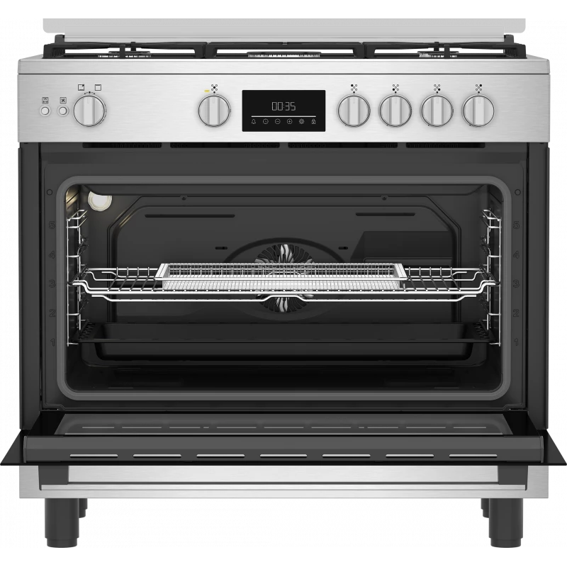 Beko BGGR 11225 GXA 90cm Full Safety Digital Cooker with 2 Fan Air Fryer and Cast Iron Holders | Kitchen | Kitchen Appliances | Ovens Beko BGGR 11225 GXA 90cm Full Safety Digital Cooker with 2 Fan Air Fryer and Cast Iron Holders | Kitchen | Kitchen Appliances | Ovens