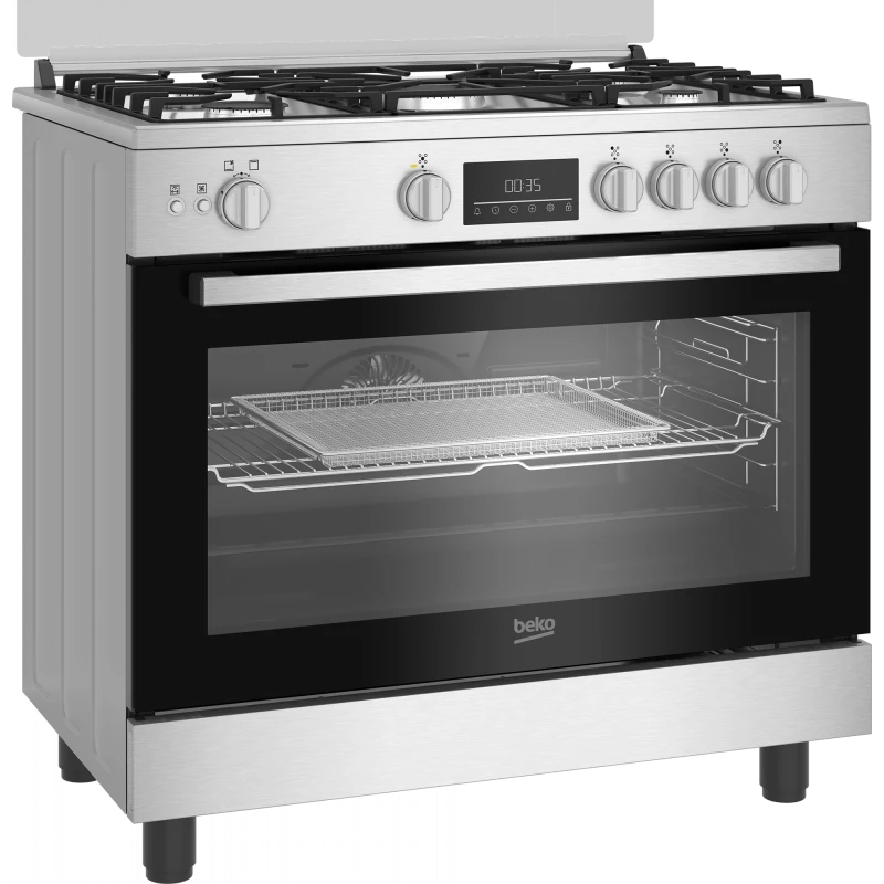 Beko BGGR 11225 GXA 90cm Full Safety Digital Cooker with 2 Fan Air Fryer and Cast Iron Holders | Kitchen | Kitchen Appliances | Ovens Beko BGGR 11225 GXA 90cm Full Safety Digital Cooker with 2 Fan Air Fryer and Cast Iron Holders | Kitchen | Kitchen Appliances | Ovens