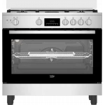 Beko BGGR 11225 GXA 90cm Full Safety Digital Cooker with 2 Fan Air Fryer and Cast Iron Holders - Beko