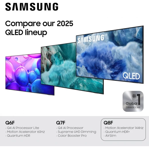 تلفزيون سامسونج 55 بوصة QLED Q8F 4K ذكي (2025) مع رؤية الذكاء الاصطناعي، HDR، ونقطة الكم - سامسونج - Image 8