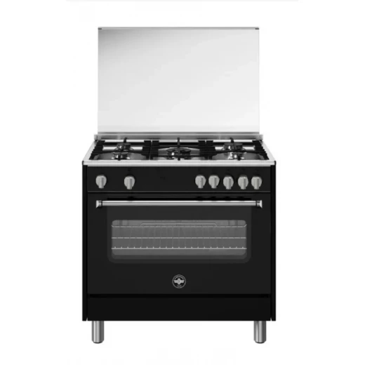 La Germania 90cm Gas Cooker 5 Burners Semi Cast Iron Black Finish Stainless Steel Hob Powerful Cooking Appliance Professional Grade Italian Design For Modern Kitchens La Germania 90cm Gas Cooker 5 Burners Semi Cast Iron Black Finish Stainless Steel Hob Powerful Cooking Appliance Professional Grade Italian Design For Modern Kitchens