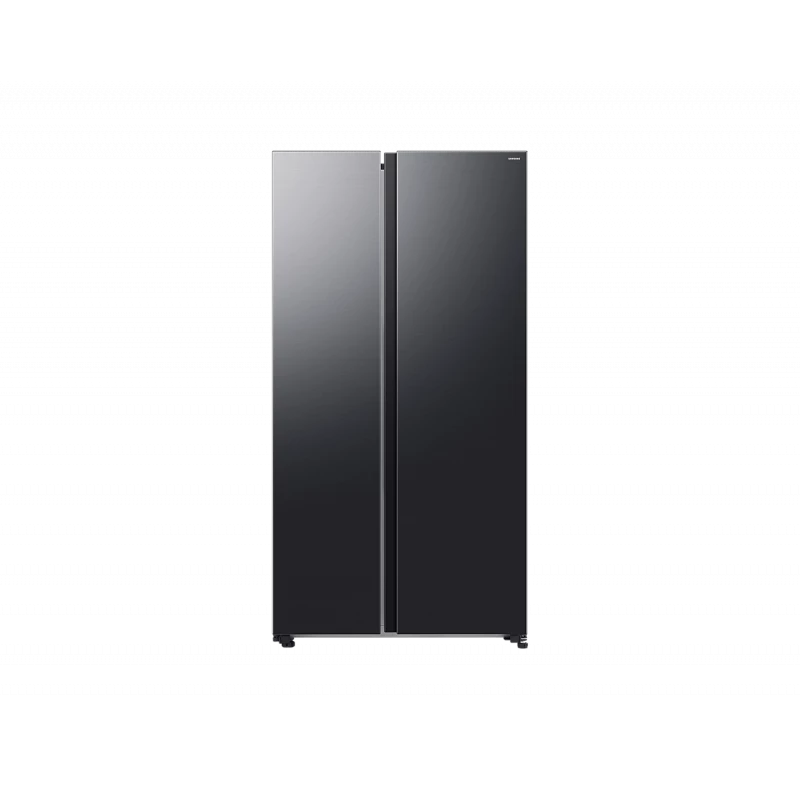 Samsung Bespoke AI SBS Refrigerator Black Glossy 647L, Family Hub, Smart Cooling, Energy Efficient Design, Modern Kitchen Appliance - Samsung