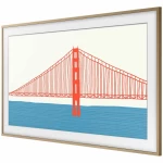 تلفزيون سامسونج الذكي The Frame QLED 4K مقاس 65 بوصة من خشب الساج مع إطار قابل للتخصيص ووضع فني وجودة صورة Quantum HDR و4 منافذ HDMI ومنفذي USB مدمجين واتصال Wi-Fi وBluetooth - سامسونج