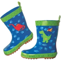 Stephen Joseph Dinosaur Design Kids Rain Boots, Waterproof, Size 13