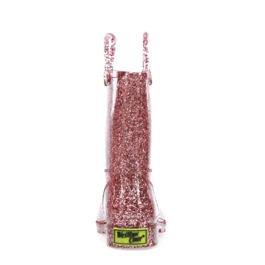 Western Chief Kids Glitter Rain Boots Rose Gold Size 1 Waterproof - Western Chief - Image 2