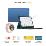 VIKUSHA V-Z60 Tablet 10.1" IPS Display Android 12, 128GB ROM Blue | VIKUSHA Watch V-70, Screen Protector, Active Pen, Keyboard & Cover, Al Maher Card, IPTV 3mo, 10 JD Voucher - Vikusha