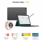 جهاز فيكوشا V-Z60 تابلت 10.1" 8GB رام 128GB روم 4G شريحتي اتصال أندرويد 12 – رمادي | ساعة فيكوشاV-70، واقي شاشة، قلم نشط، لوحة مفاتيح وغطاء، بطاقة تعليمية Al Maher، اشتراك IPTV 3 أشهر، قسيمة 10 دنانير - فيكوشا
