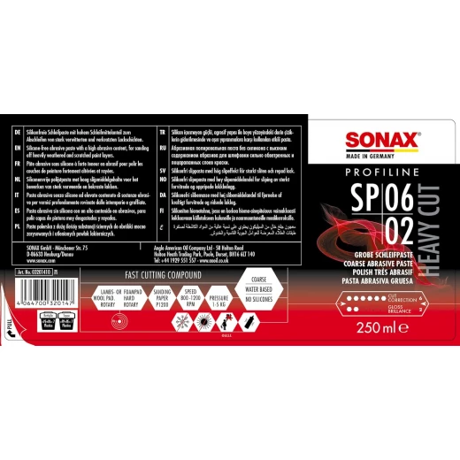 ملمع سونكس الاحترافي SP 06 02 سعة 250 مل، مركب قطع عالي لتصحيح الطلاء - سوناكس - Image 4