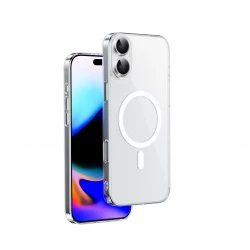 WiWU Invisible Pro iPhone 16 Series Case, Clear, MagSafe Compatible, Shockproof