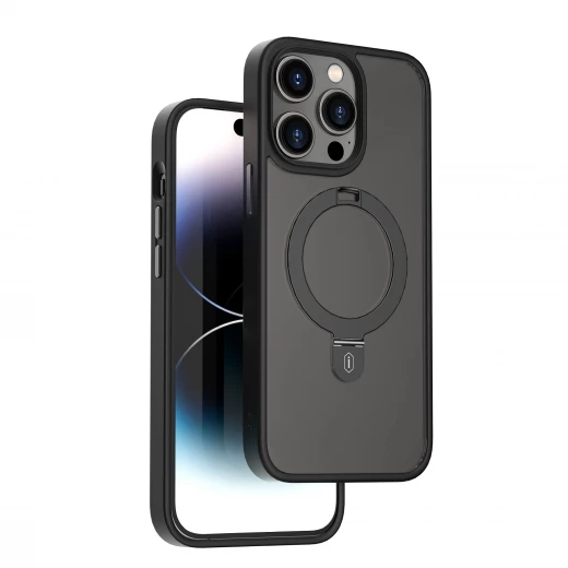 جراب ZMM-010 المغناطيسي لهاتف iPhone 14 Pro Max مع حامل مدمج باللون الأسود، حماية فائقة ضد الخدش وبصمات الأصابع، ملاءمة دقيقة، شاشة 6.7 بوصة من وي وو - وي وُو - Image 3