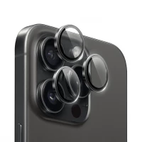 WiWU iPhone 15 Pro Max Lens Protector 3D Easy Install Tempered Glass Black