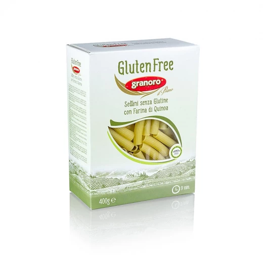 Granoro Gluten Free Sedani Pasta with Quinoa, A Delicious & Healthy Italian Pasta Option, 400 kg Carton, Perfect for Family Meals and Convenient Cooking Granoro Gluten Free Sedani Pasta with Quinoa, A Delicious & Healthy Italian Pasta Option, 400 kg Carton, Perfect for Family Meals and Convenient Cooking
