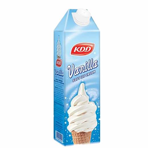 خليط آيس كريم فانيليا ناعم من كي دي دي، 1 لتر تي جي ايه، نكهة كريمية لذيذة خليط آيس كريم فانيليا ناعم من كي دي دي، 1 لتر تي جي ايه، نكهة كريمية لذيذة