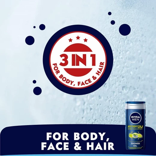 Nivea Men Energy Shower Gel 250ml, Refreshing Body Wash for Men - Nivea - Image 3