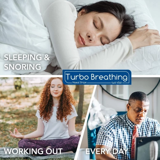 Turbo Breathing Nasal Strips for Men, Large Size, 30-Day Supply (30 pcs) | Anti-Snoring, Improve Breathing in Sleep & Sports, Instant Relief, Drug-Free & Chemical-Free - Turbo Breathing - Image 5