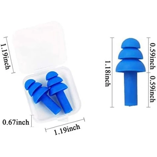 Seal & Calm Reusable Silicone Ear plugs Waterproof Noise Reduction Earplugs for Swimming, Study, Work, Travel, 6 pairs corded and uncorded, Orange Blue Black - Seal &amp; Calm - Image 10