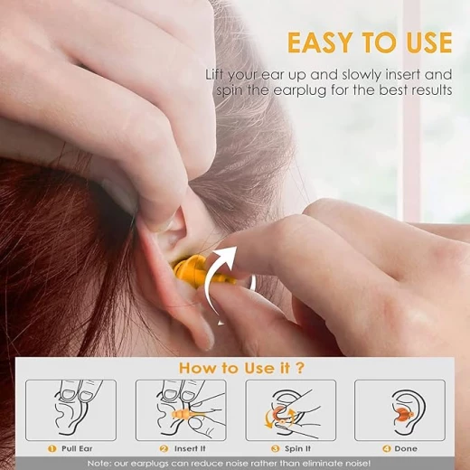Seal & Calm Reusable Silicone Ear plugs Waterproof Noise Reduction Earplugs for Swimming, Study, Work, Travel, 6 pairs corded and uncorded, Orange Blue Black - Seal &amp; Calm - Image 4
