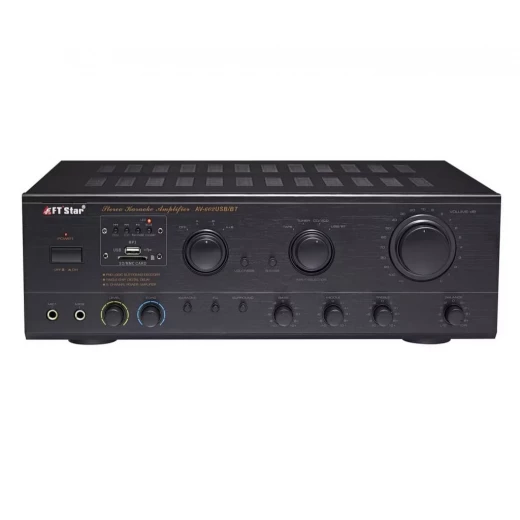 مضخم صوت دي بي أوديو AV 802، مضخم صوت ستيريو 2.0 قناة عالي الدقة، مع صوت قوي لنظام المسرح المنزلي، أسود، 100 واط RMS