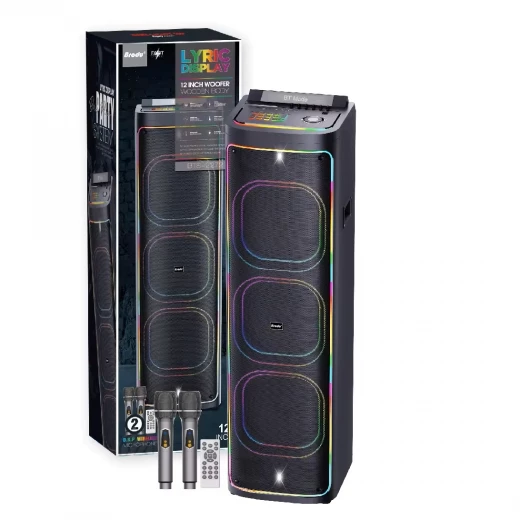 BTS-2272 Karaoke Portable Speaker Triple 12 Inch Subwoofer Black BTS-2272 Karaoke Portable Speaker Triple 12 Inch Subwoofer Black