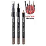 Bellaoggi Dark Brown Eyebrow Liner Pencil with Spoolie for Natural Brows Long Lasting Makeup - Bellaoggi