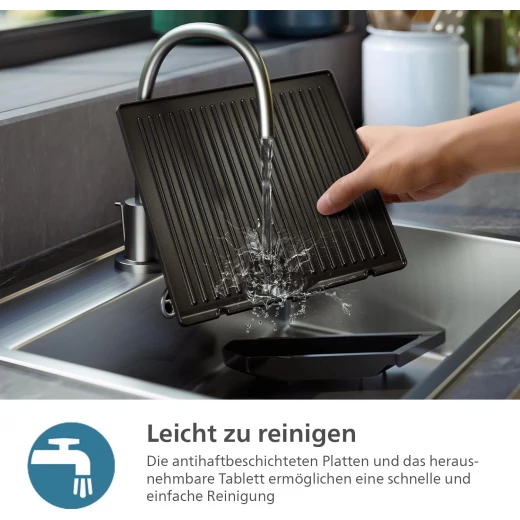 Philips HD6307/70 Contact Grill Temperature Sensor and 8 Preset Functions Grill with Large Grill Surface Digital Temperature Control 60°C - 220°C Easy to Clean - Philips - Image 4