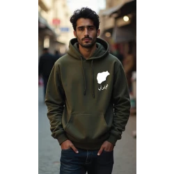 Designless Hoodie Olive Green Small, Ajlouni Design, Cultural & Artistic Inspiration, Comfortable, Stylish Everyday Wear Unisex