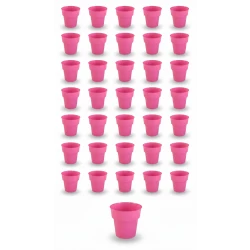 RZ Crystal Pink Plastic Cups 7 oz, Stylish Party & Gathering Cups 25 + 25 pcs Offer