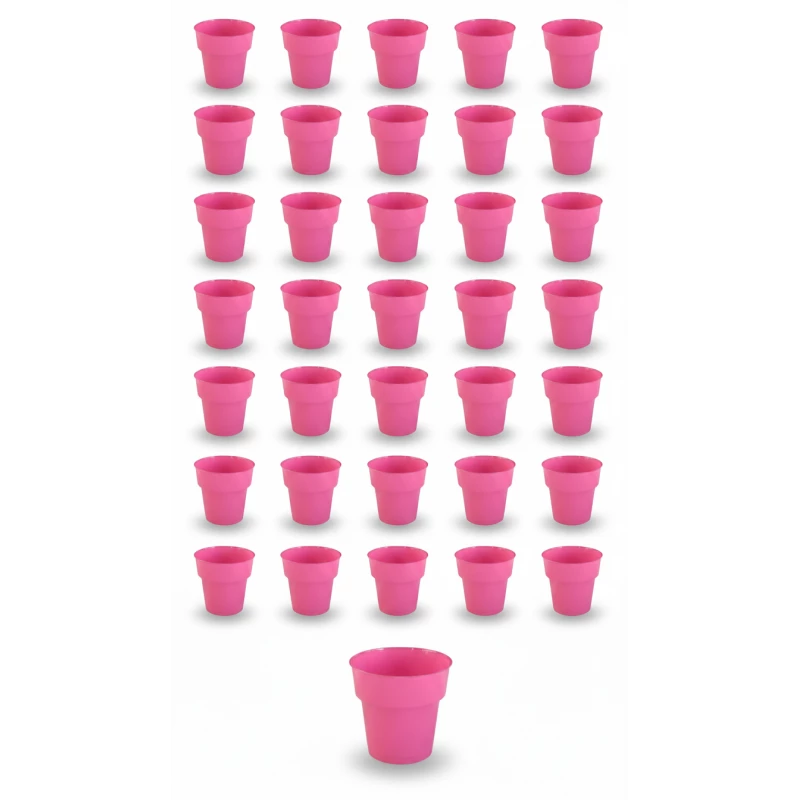 RZ Crystal Pink Plastic Cups 7 oz, Stylish Party & Gathering Cups 25 + 25 pcs Offer - RZ Products