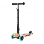 BOLD CUBE Big 3 Wheel Scooter Street Graffiti Design, Foldable, LED Lights, for Kids 5-10 Years - Bold cube
