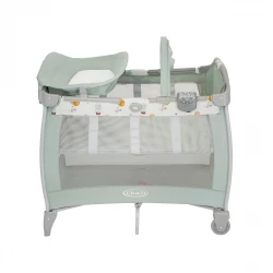 سرير Graco Contour Electra متنقل مع طاولة تغيير، سرير أطفال محمول مع 2 سرعة اهتزاز وتخزين مدمج، مناسب من الولادة حتى 3 سنوات