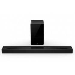 مكبر صوت TCL Q75H، 5.1.2 قناة، مكبر صوت سينما منزلية 620 واط مع محيط سينمائي، Dolby Atmos، DTS:X، توسيع الصوت، بلوتوث 5.1، HDMI eARC، USB، بصري، إمكانية التركيب على الحائط، جهاز تحكم عن بعد واحد