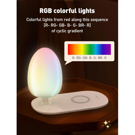 مصباح مكتب LDNIO Y3 للشحن اللاسلكي السريع مع إضاءة RGB وسطوع قابل للتعديل - إل دي إن آي أو - Image 7