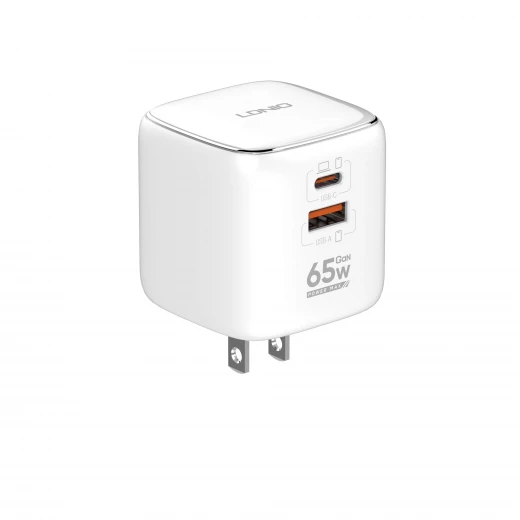 LDNIO 65W USB-C Wall Charger with Foldable Plug, Dual Ports, Fast Charging, White Q2617 - LDNIO - Image 6
