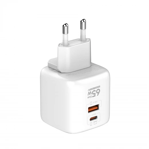 LDNIO 65W USB-C Wall Charger with Foldable Plug, Dual Ports, Fast Charging, White Q2617 - LDNIO - Image 3