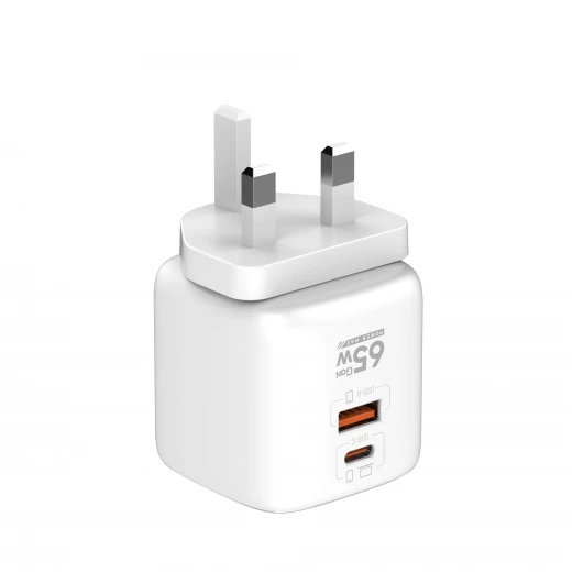 LDNIO 65W USB-C Wall Charger with Foldable Plug, Dual Ports, Fast Charging, White Q2617 - LDNIO - Image 4