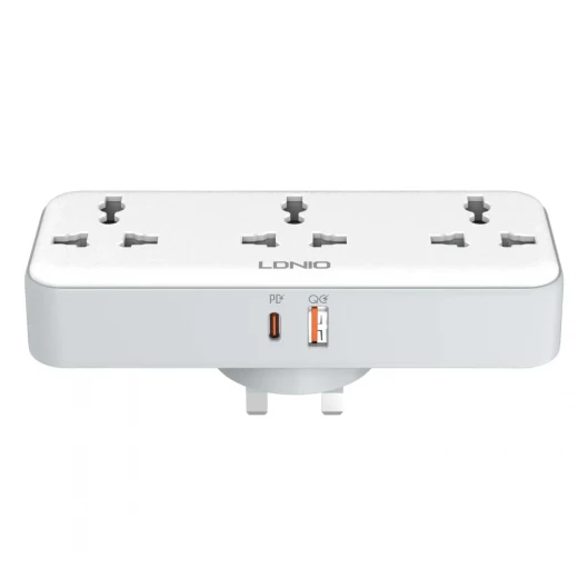 شريط طاقة LDNIO SC3317 محمول 3 منافذ تيار متردد 2 منفذ USB شحن سريع 30 واط - إل دي إن آي أو - Image 5