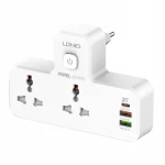 شريط طاقة LDNIO SC2311 بقوة 2500 واط مع منفذي تيار متردد، 2 يو اس بي، يو اس بي سي، وضوء ليلي أبيض - إل دي إن آي أو
