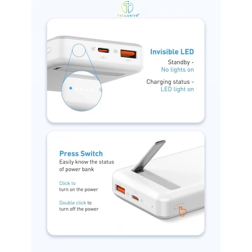 Ldnio PQ16 10000mAh Magnetic Wireless Power Bank with Invisible Stand, 22.5W Fast Charging, White - LDNIO - Image 4