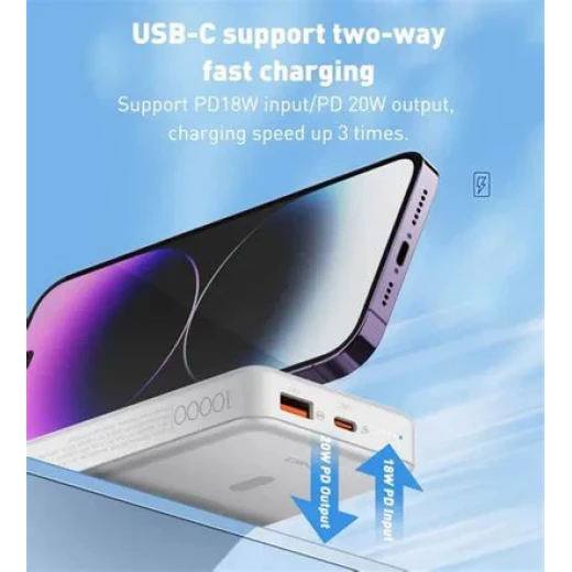 Ldnio PQ16 10000mAh Magnetic Wireless Power Bank with Invisible Stand, 22.5W Fast Charging, White - LDNIO - Image 9