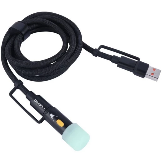 كابل شحن LDNIO LC17 عالمي 4 في 1 من النوع C 65 واط USB-A 50 واط أسود - إل دي إن آي أو - Image 4