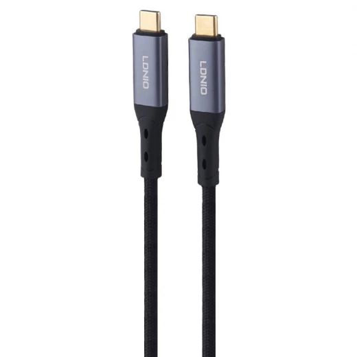 كابل شحن سريع LDNIO TC-11c USB-C إلى USB-C بقوة 240 واط، بطول 1 متر، أسود - إل دي إن آي أو - Image 2