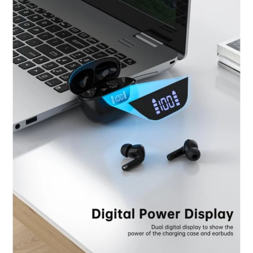 Choetech BH T60 Wireless Earbuds, ENC+ANC, Bluetooth 5.3, Black, Up to 40 Hours Playtime, Fast Charging, IPX4 Water Resistant - Choetech - Image 5