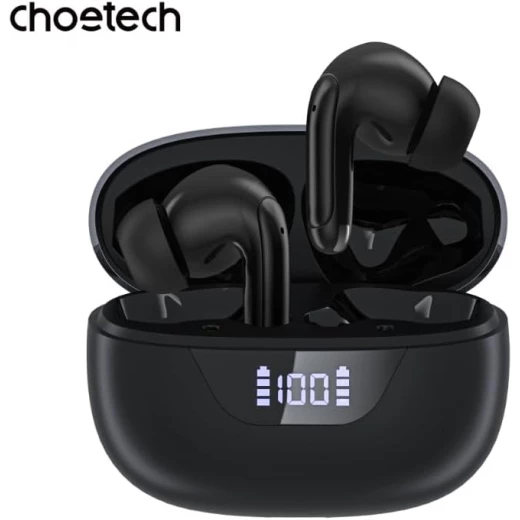 Choetech BH T60 Wireless Earbuds, ENC+ANC, Bluetooth 5.3, Black, Up to 40 Hours Playtime, Fast Charging, IPX4 Water Resistant - Choetech - Image 9