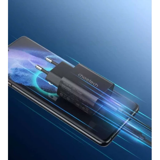 شاحن حائط تشويتك 25W USB C شحن سريع محول طاقة أسود اللون توصيل طاقة 3.0 متوافق مع Samsung Galaxy و iPhone والمزيد من الأجهزة PD6003 - تشويتك - Image 2